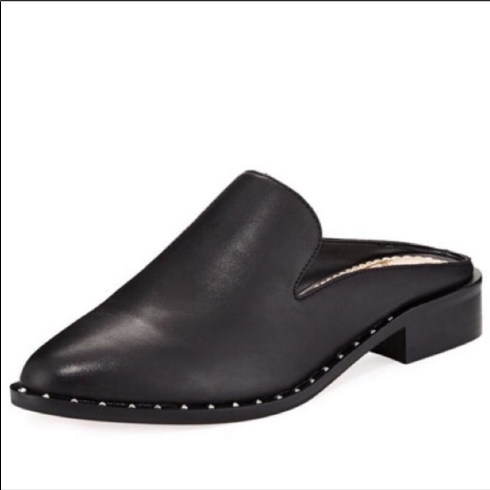 SAM EDELMAN LEWELLYN BLACK MULE SLIDES 8.5